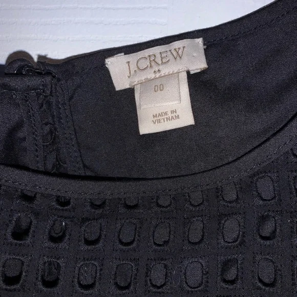 Beautiful, like new, J Crew Black Eyelet Dress, Size 00 - Picture 2 of 4